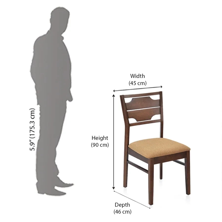 Nilkamal Olenna Dining Chair with Cushion - Walnut 6