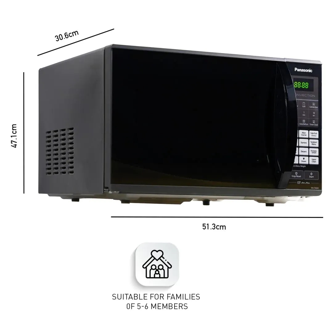 Panasonic 27L Convection Microwave Oven (NN-CT64HBFDG, Black Mirror + Golden, Zero Oil, 137 Auto Cook Menus) 2