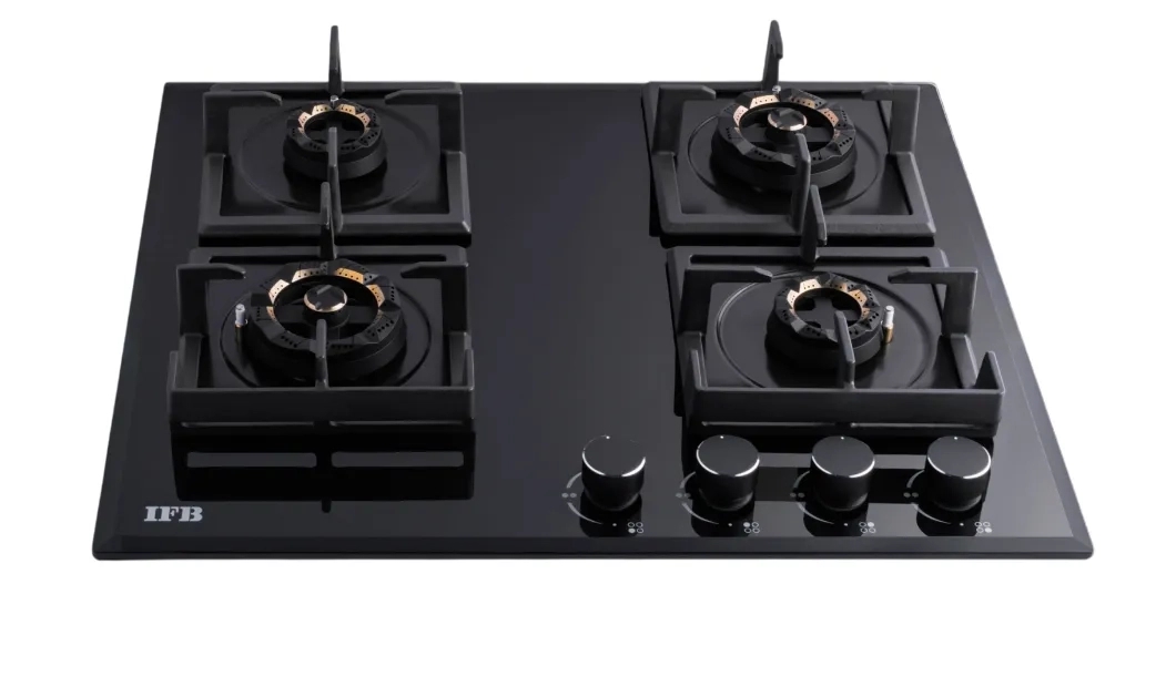 IFB 4 Burners Hybrid Hob With Bevelled Tempered Black Glass 1