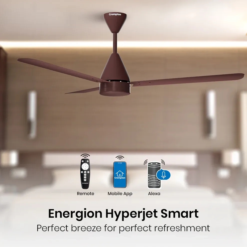 Crompton Energion Hyperjet smart BLDC Ceiling Fan - Brown 1