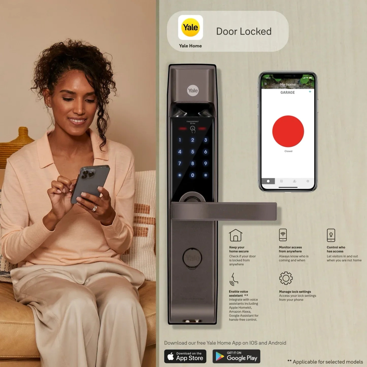 YDM 4115 -A Series Smart Lock with Fingerprint - Bluetooth Module and Wifi Connect Bridge 3
