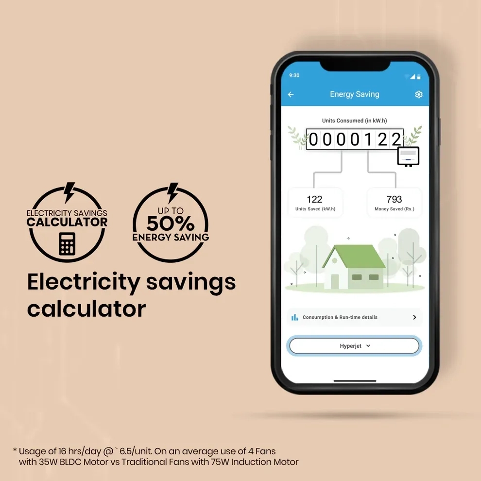 Crompton Energion Hyperjet smart BLDC Ceiling Fan - Brown 7