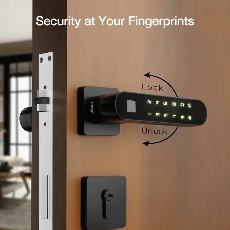 Ozone Smart Bluetooth Internal Lock with Rose Plate for Wooden & Metal Doors - OZ-FDL-22-R LIFE BLACK 1