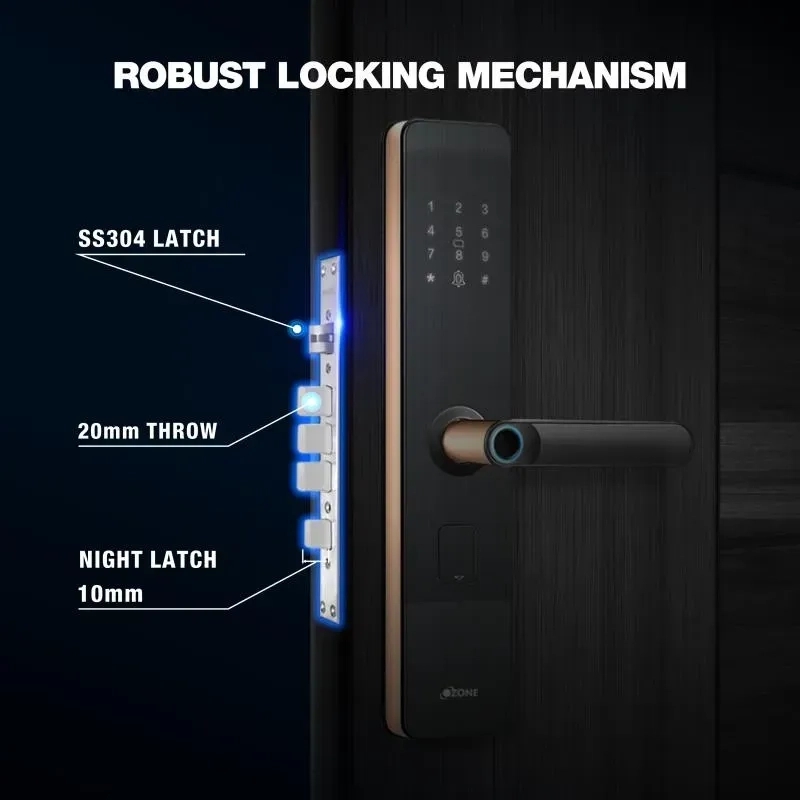 Ozone Smart Bluetooth Lock for Wooden & Metal Doors - Rose Gold 5
