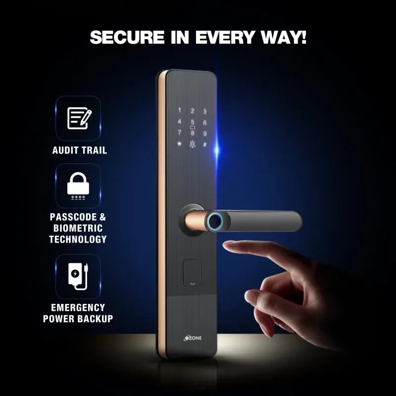 Ozone Smart Bluetooth Lock for Wooden & Metal Doors - Rose Gold 6