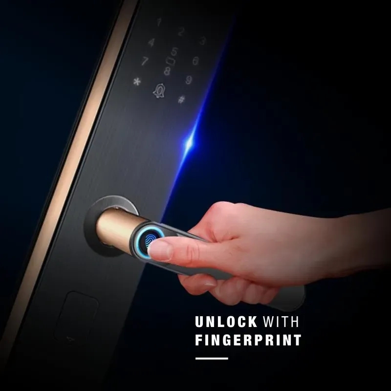 Ozone Smart Bluetooth Lock for Wooden & Metal Doors - Rose Gold 2