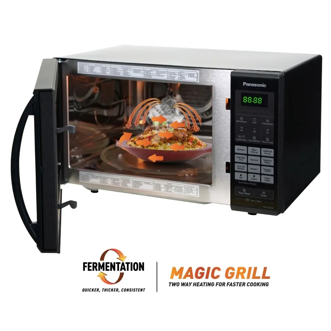 Panasonic 27L Convection Microwave Oven (NN-CT64HBFDG, Black Mirror + Golden, Zero Oil, 137 Auto Cook Menus) 4