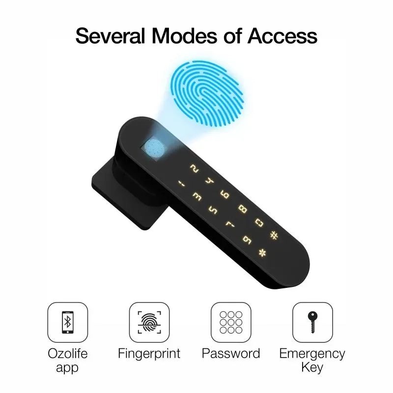 Ozone Smart Bluetooth Internal Lock with Rose Plate for Wooden & Metal Doors - OZ-FDL-22-R LIFE BLACK 2