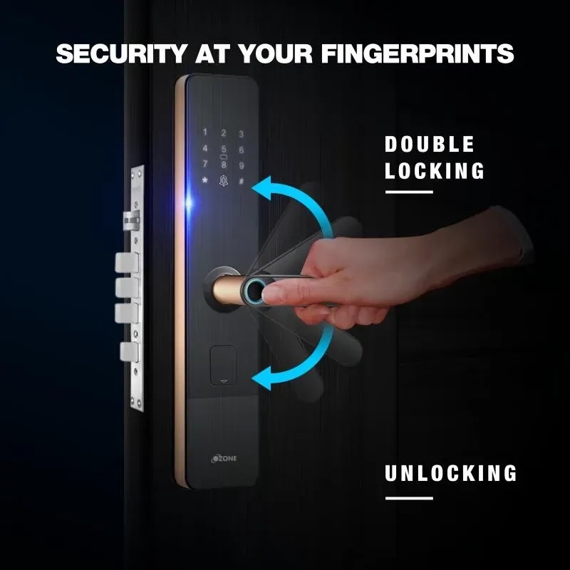 Ozone Smart Bluetooth Lock for Wooden & Metal Doors - Rose Gold 4