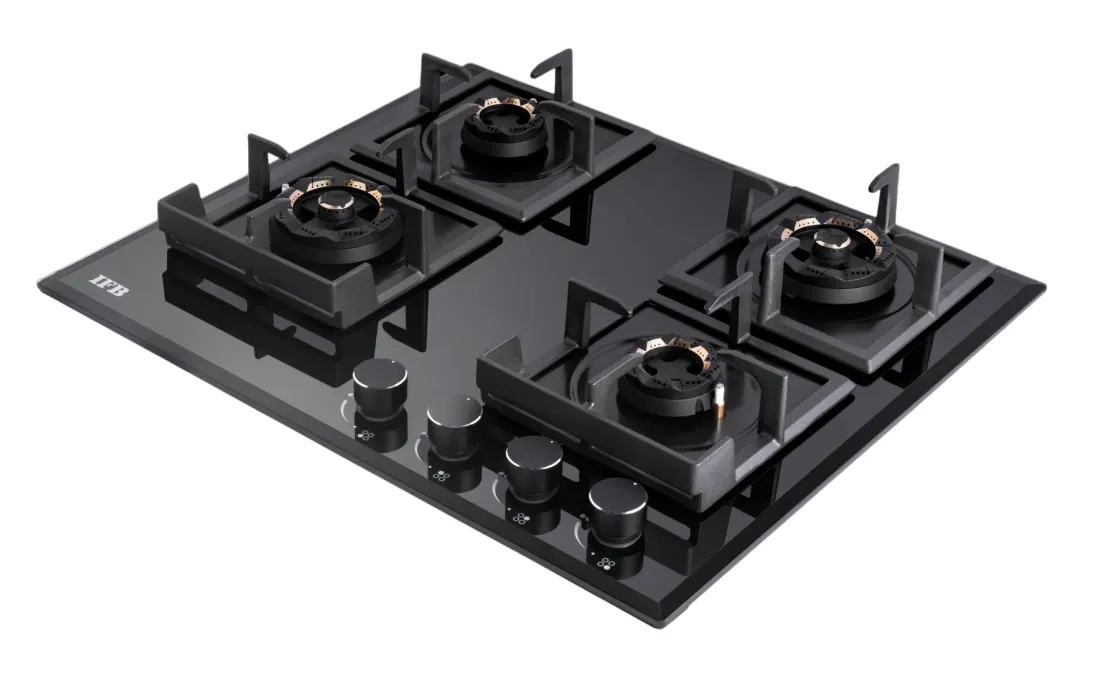 IFB 4 Burners Hybrid Hob With Bevelled Tempered Black Glass 2