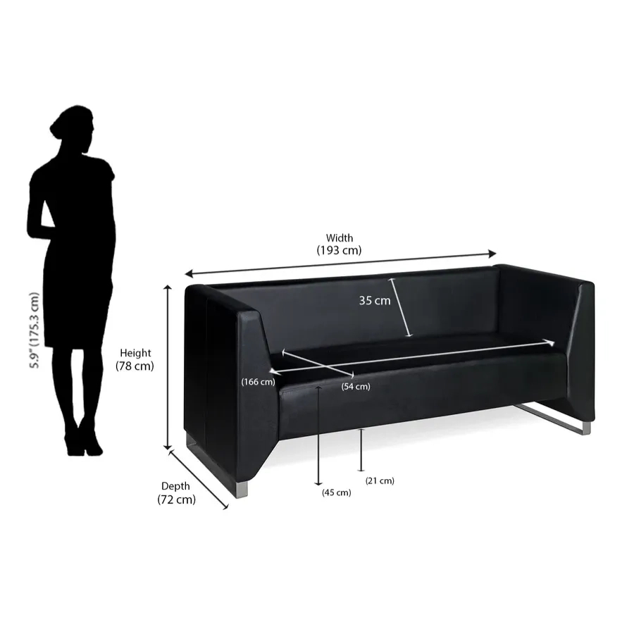 Nilkamal Reed 3 Seater Sofa - Black 6