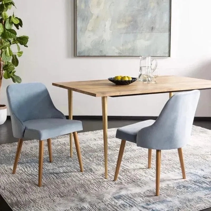 WoodenTwist Mid-Century Slate And Gold Finish Dining Chair (Set Of 2) 8