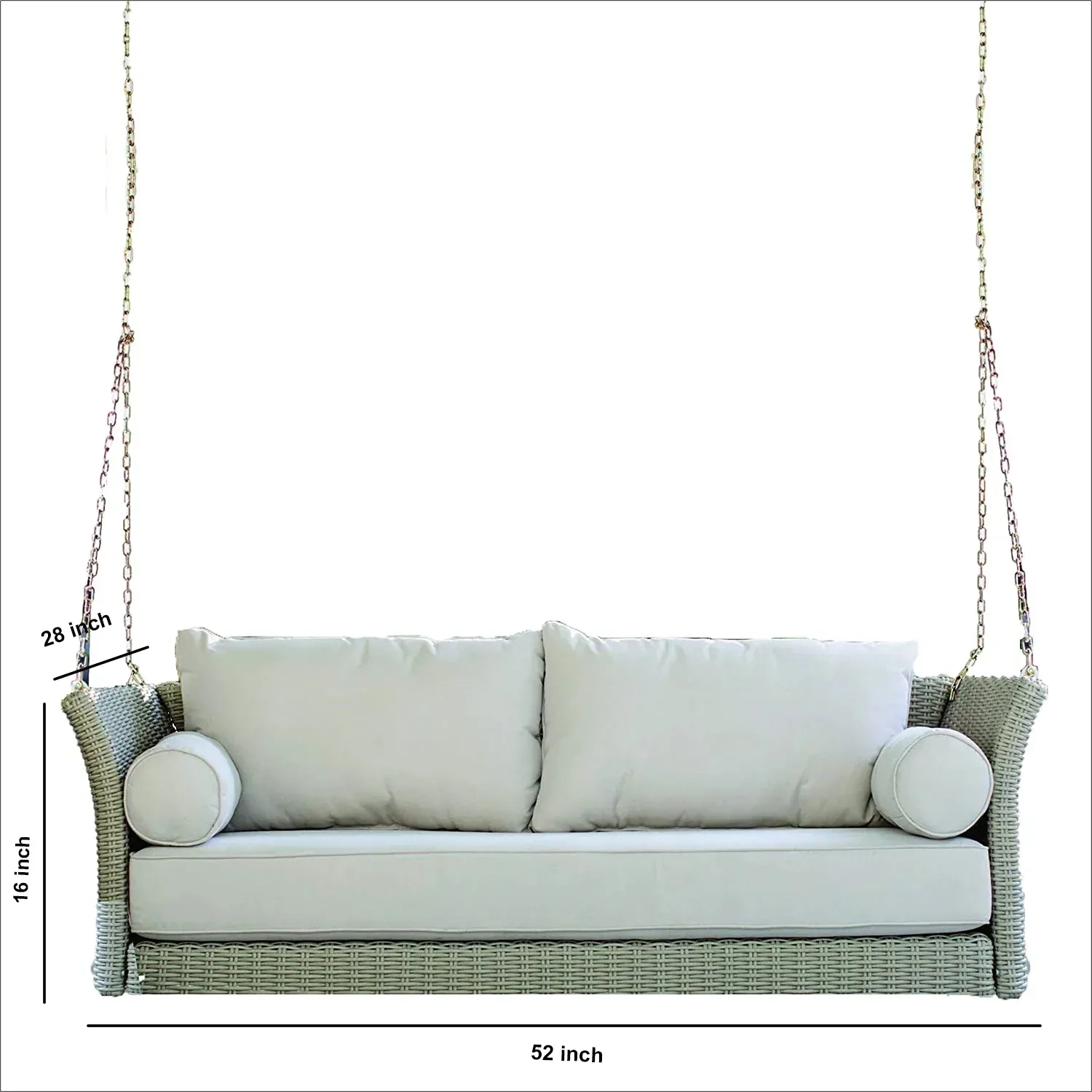 Dreamline Fiorentini Double Seater Hanging Swing Without Stand For Balcony , Garden Swing (Beige) 6