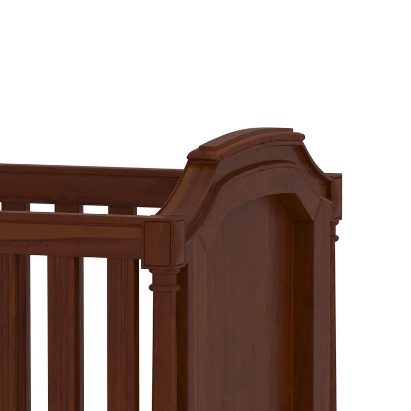 Woodshala Antique Richard Brown Finished Wooden Handmade Cradle 8