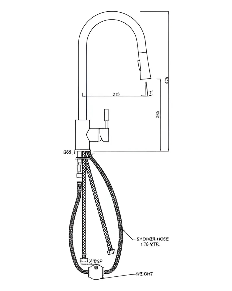 Artize FLO2 Single Lever Pulldown Sink Mixer- Antique Copper - AKF-ACR-77175B 1
