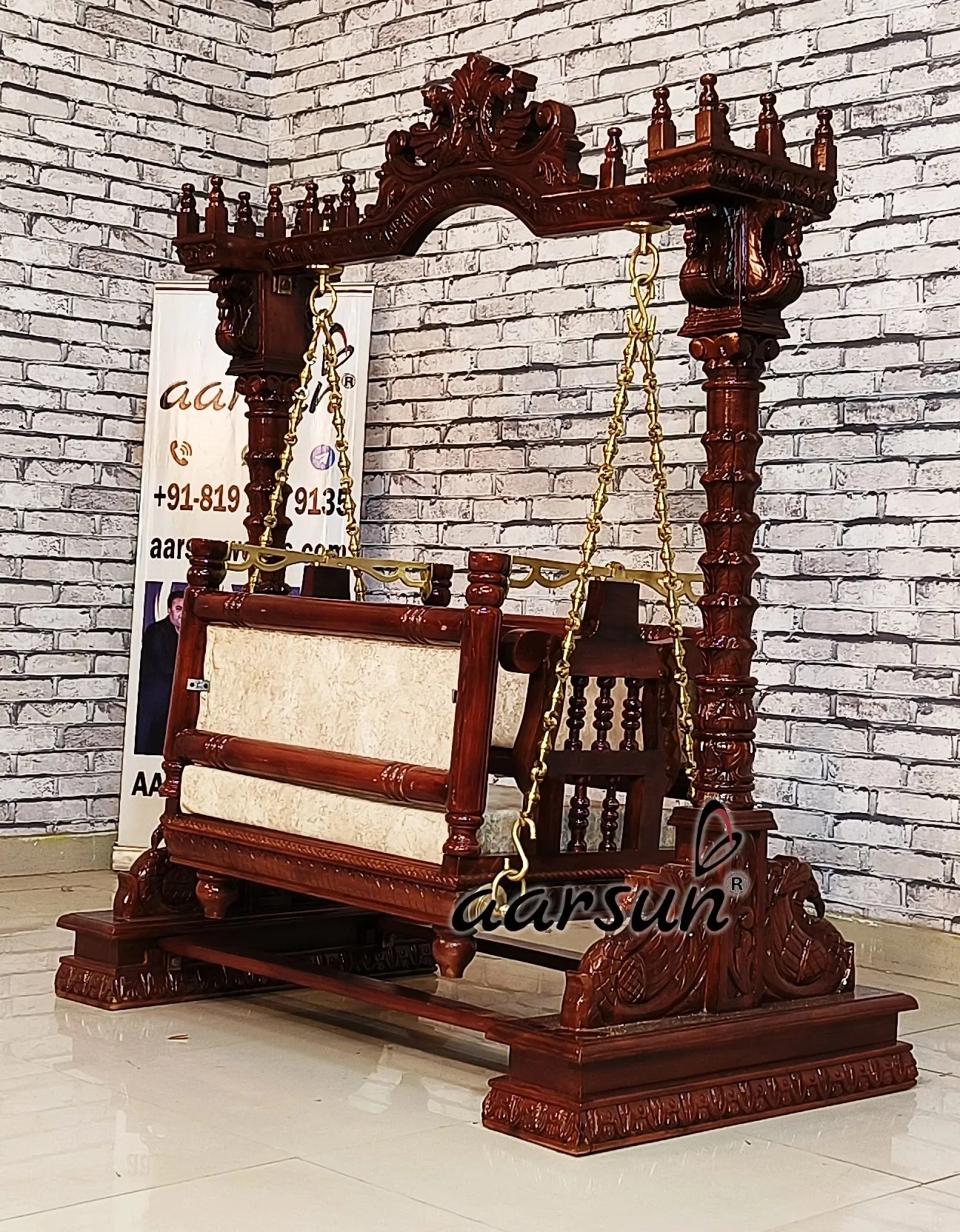Aarsun 2-in-1 Swing, Wooden Cradle for Janmashtami with video 6