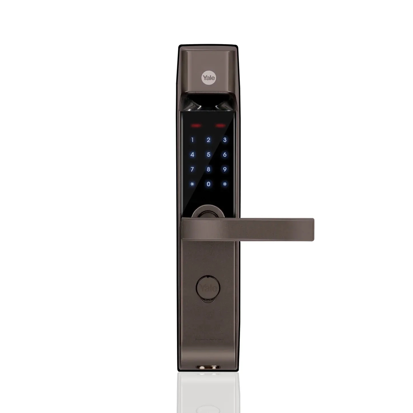 YDM 4115 -A Series Smart Lock with Fingerprint - Bluetooth Module and Wifi Connect Bridge by Yale : Colours available: Brown