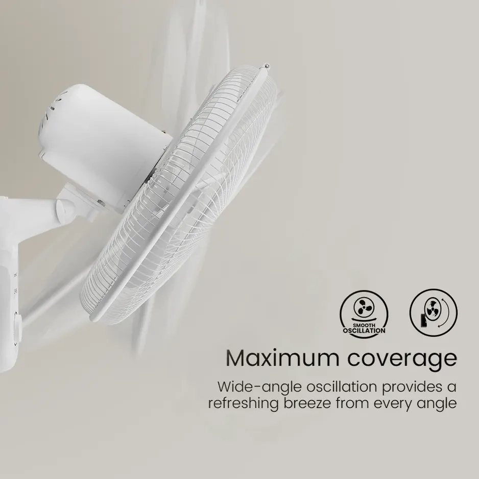 Crompton Hiflo Neo Wall Mounted Fan - White by Crompton : Colours available: White 10 2