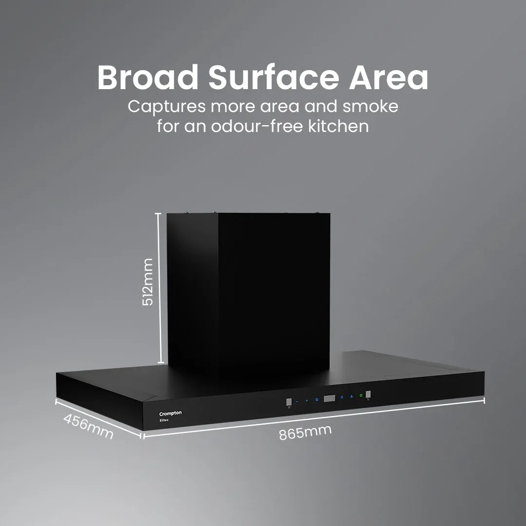 Crompton Eliteo Box Filterless Chimney 90cm by Crompton : Colours available: Black 14 4