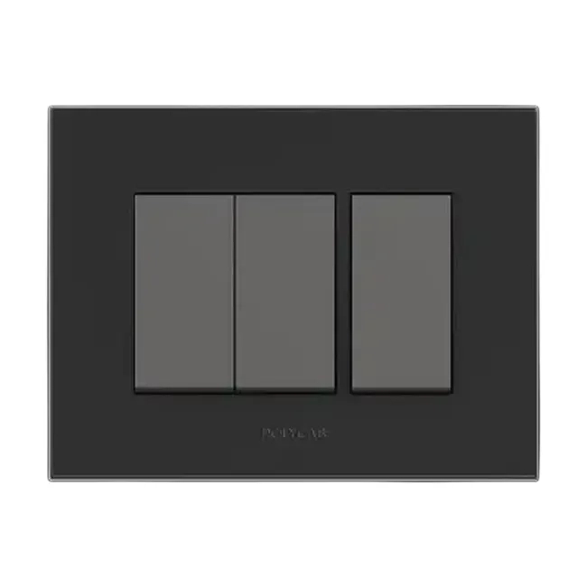 Polycab Caprina 3M Grid Frame+Cover Levana (Black) by Polycab