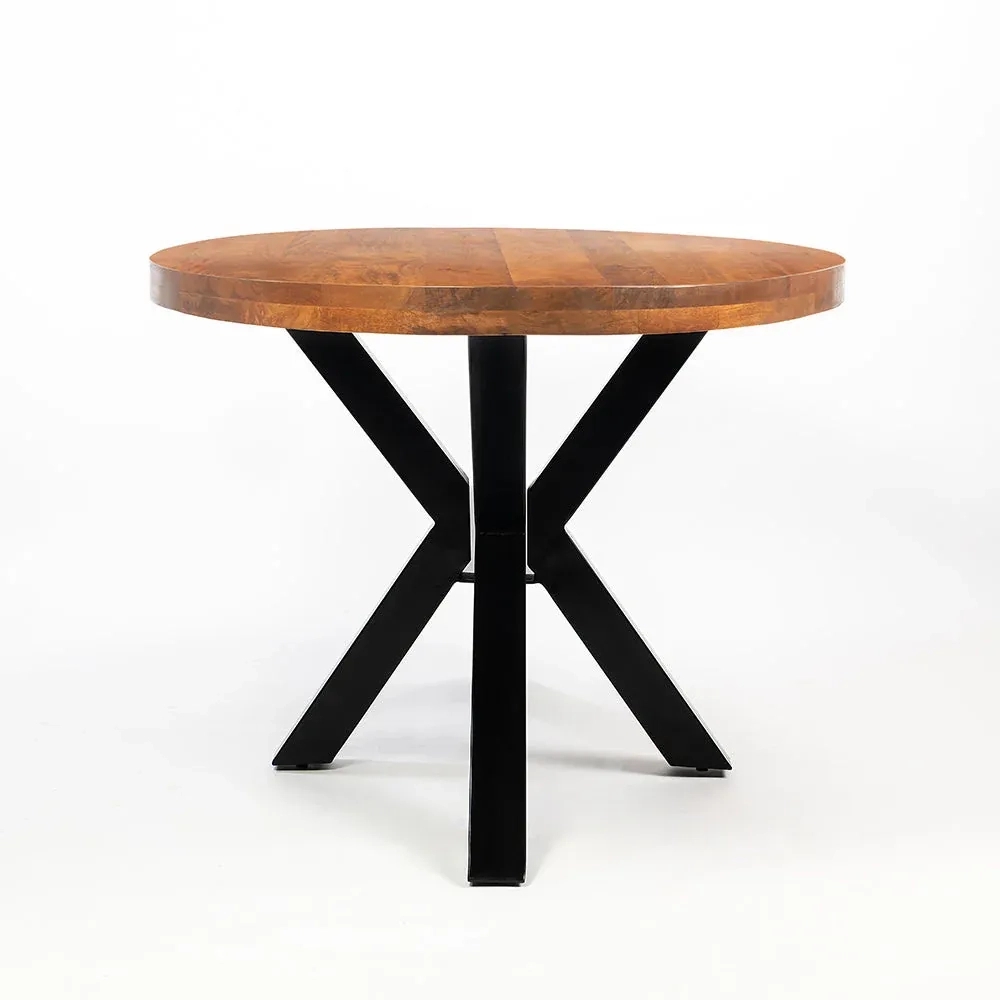 LivingShapes Xerone Wooden 6 Seater Dining Table with Iron - Brown by Living Shapes : Colours available: Brown, Black 7 5