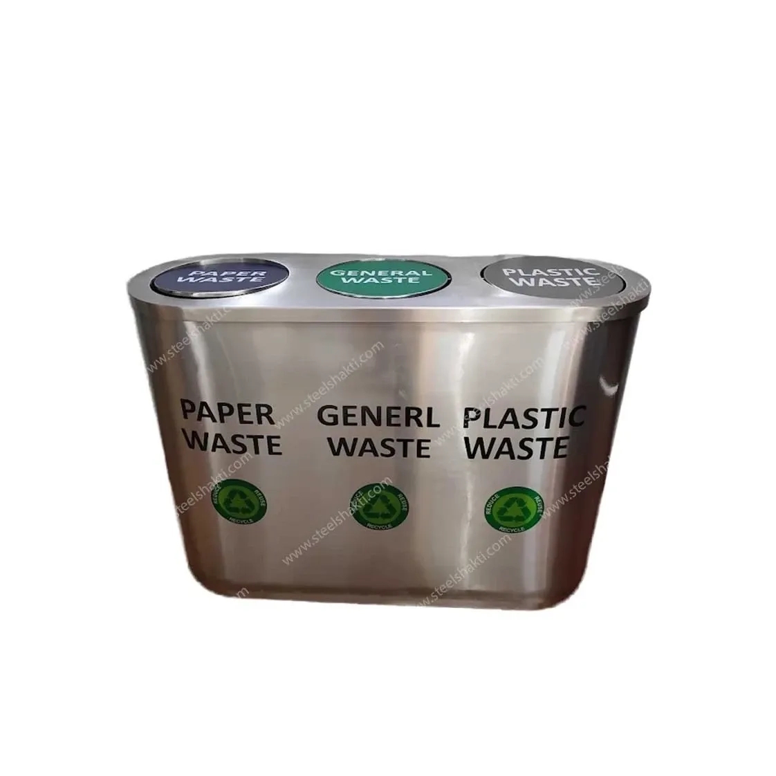 Shakti Stainless Steel Trio Bin by Steel Shakti : Colours available: Silver