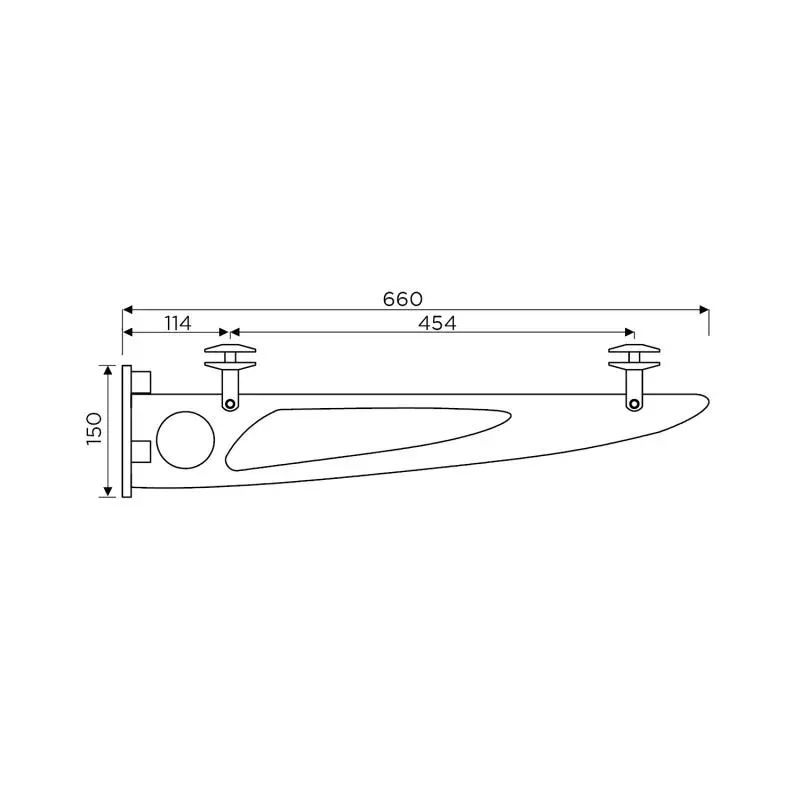 Ozone Trio Shaped Wall Mounted Canopy Fitting With Glass on Top | Finish: Stainless Steel by Ozone : Colours available: Silver 3 1