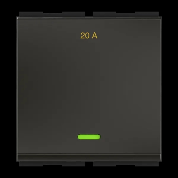 GM Modular 1 Way Switch with Indicator (LED) Zicono AA 2 375 - Graphite Magnesia by GM Modular : Colours available: Black