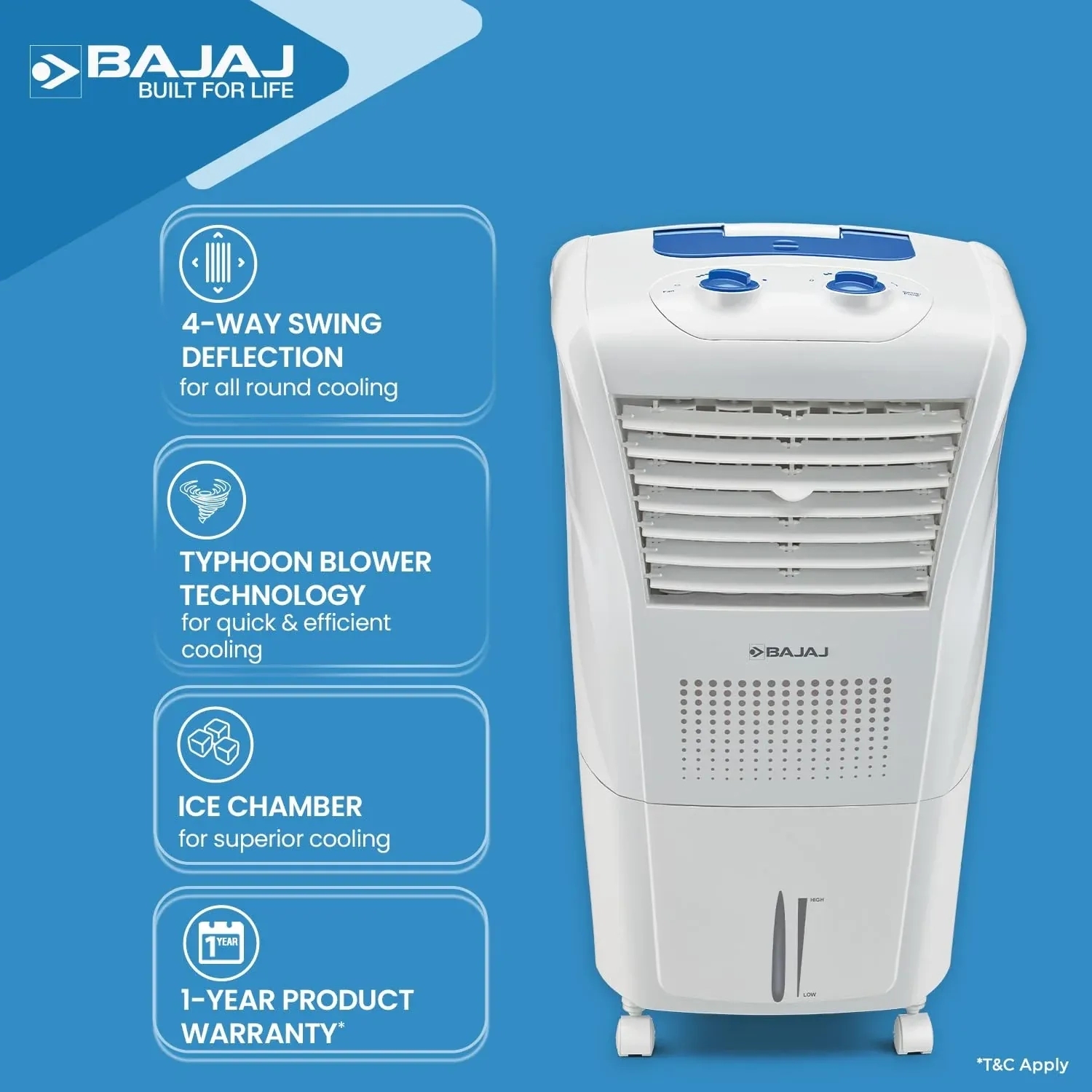 Bajaj Frio New - Air Cooler by Bajaj : Colours available: GhostWhite 6 3