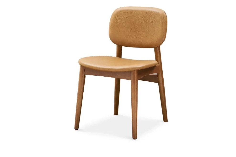 Eyedea Living Kelsey Leather Chair, Walnut Stain by Eyedea Living : Colours available: Brown