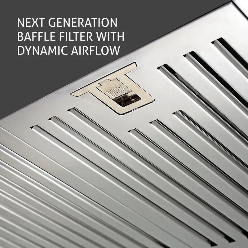 Glen Electric Kitchen Chimney, Pyramid Shape Baffle Filters 90cm 1250 m3/h - Black (6054 BL 90) 5
