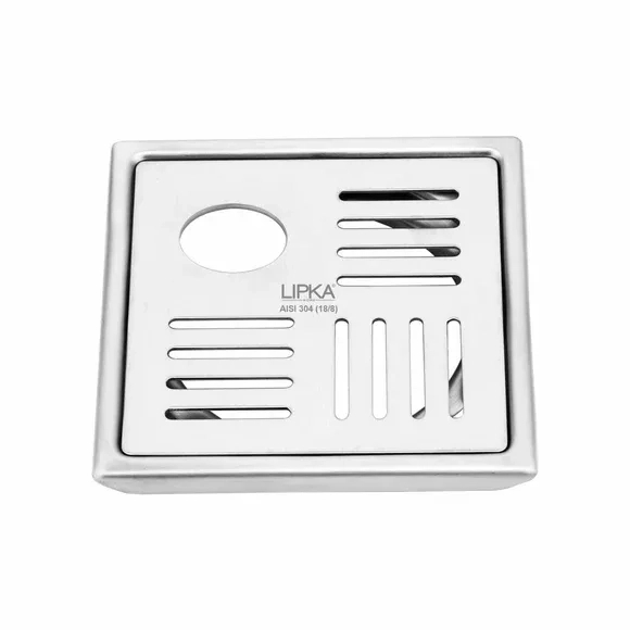 Lipka Pink Exclusive Square Floor Drain (5 x 5 Inches) with Hole