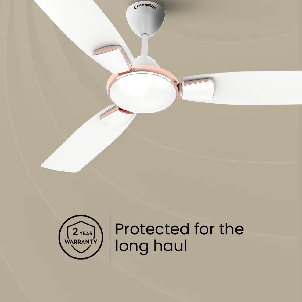 Crompton High Speed Toro | Star Rated Ceiling Fan - Sliver Magic White by Crompton : Colours available: White 1 5