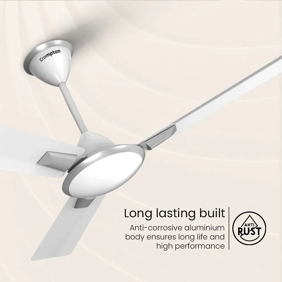 Crompton High Speed Aura | Ceiling Fan - New White by Crompton : Colours available: White 12 2