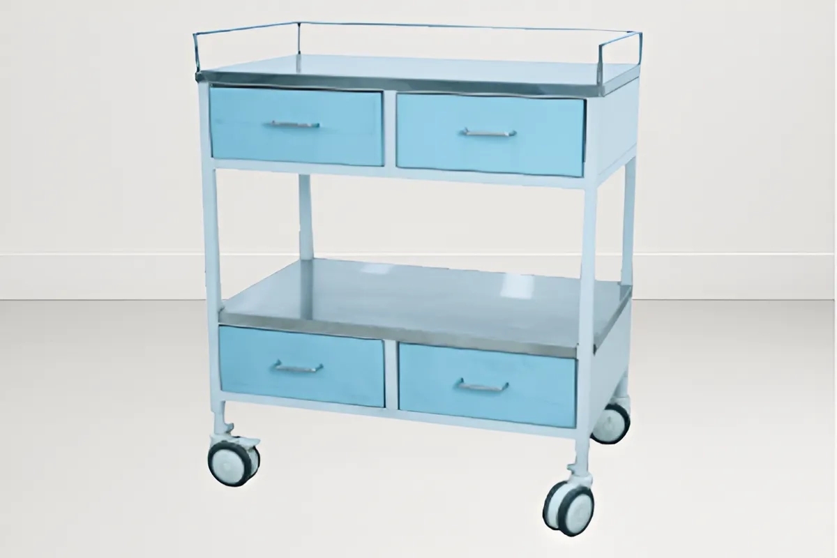 SI Surgical Hospital Medical Trolley - SIS 2013 with 4 drawer by SI Surgical for Hospital : Colours available: WhiteSmoke, SkyBlue