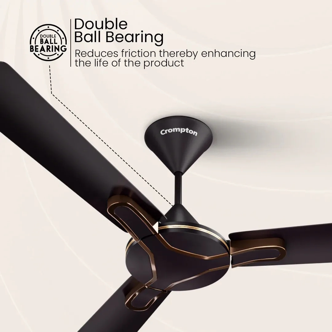 Crompton High Speed Gianna | Star Rated Ceiling Fan - Roast Brown by Crompton : Colours available: WoodyBrown 11 3