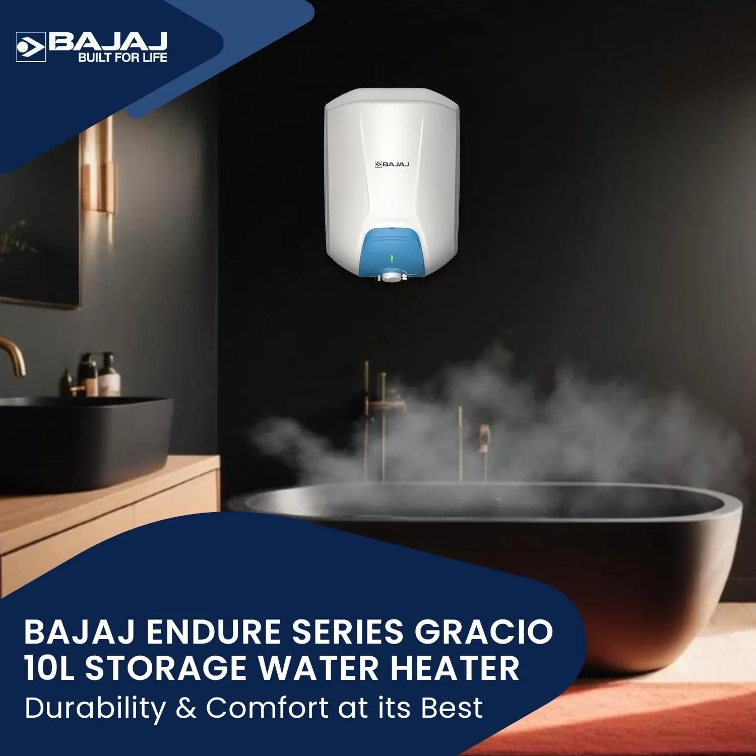 Bajaj Endure Series Gracio - Water Heater 10L by Bajaj : Colours available: White 5 1