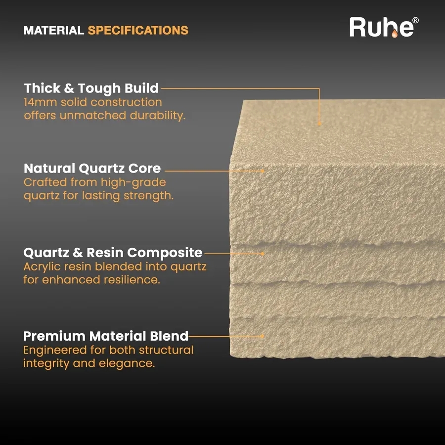 Ruhe Quartz Double Bowl Kitchen Sink 37 X 18 X 9 Inches - Tan by Ruhe : Colours available: Tan 10 7