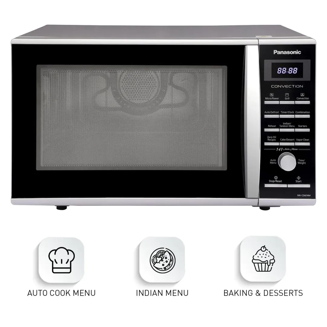 Panasonic 27L Convection Microwave Oven (NN-CD674MFDG, Silver, Rotisserie, Crispy Tawa, Magic Grill, Zero Oil Recipes) by Panasonic : Colours available: Grey 7 3