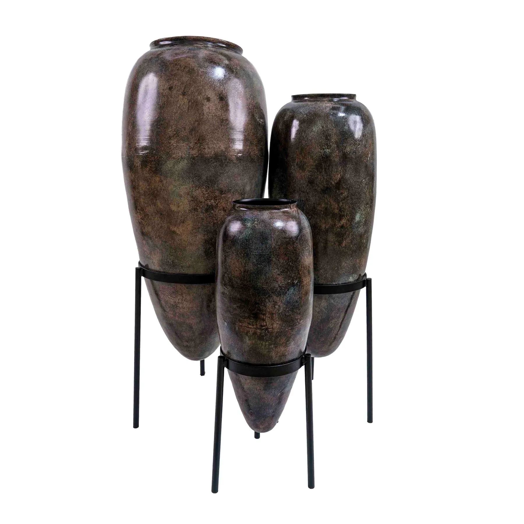Beruru Hilda Metal Planter With Stand - Medium by Beruru for Indoor : Colours available: Brown