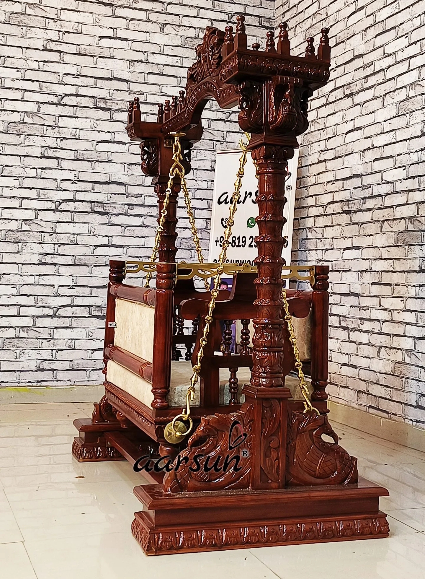Aarsun 2-in-1 Swing, Wooden Cradle for Janmashtami with video 2