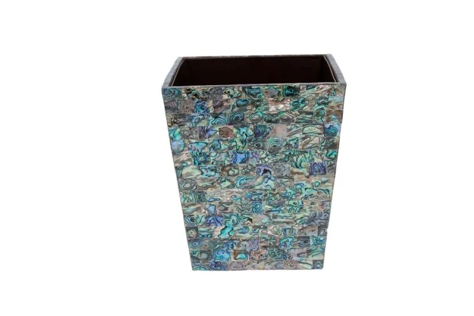 Stone Plus  Opulent Homes Green mother of pearl Dustbin 8 by Stone Plus : Colours available: DarkCyan 1 1