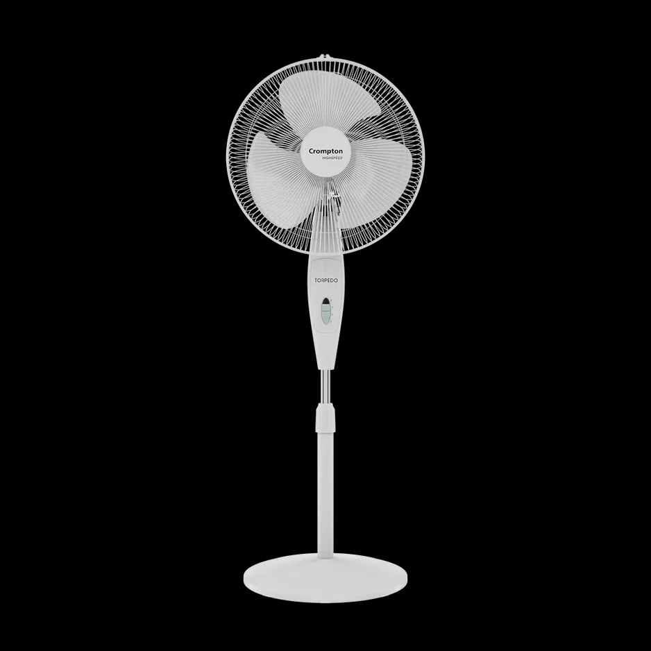 Crompton Torpedo HS PF Pedestal Fan - White by Crompton : Colours available: White