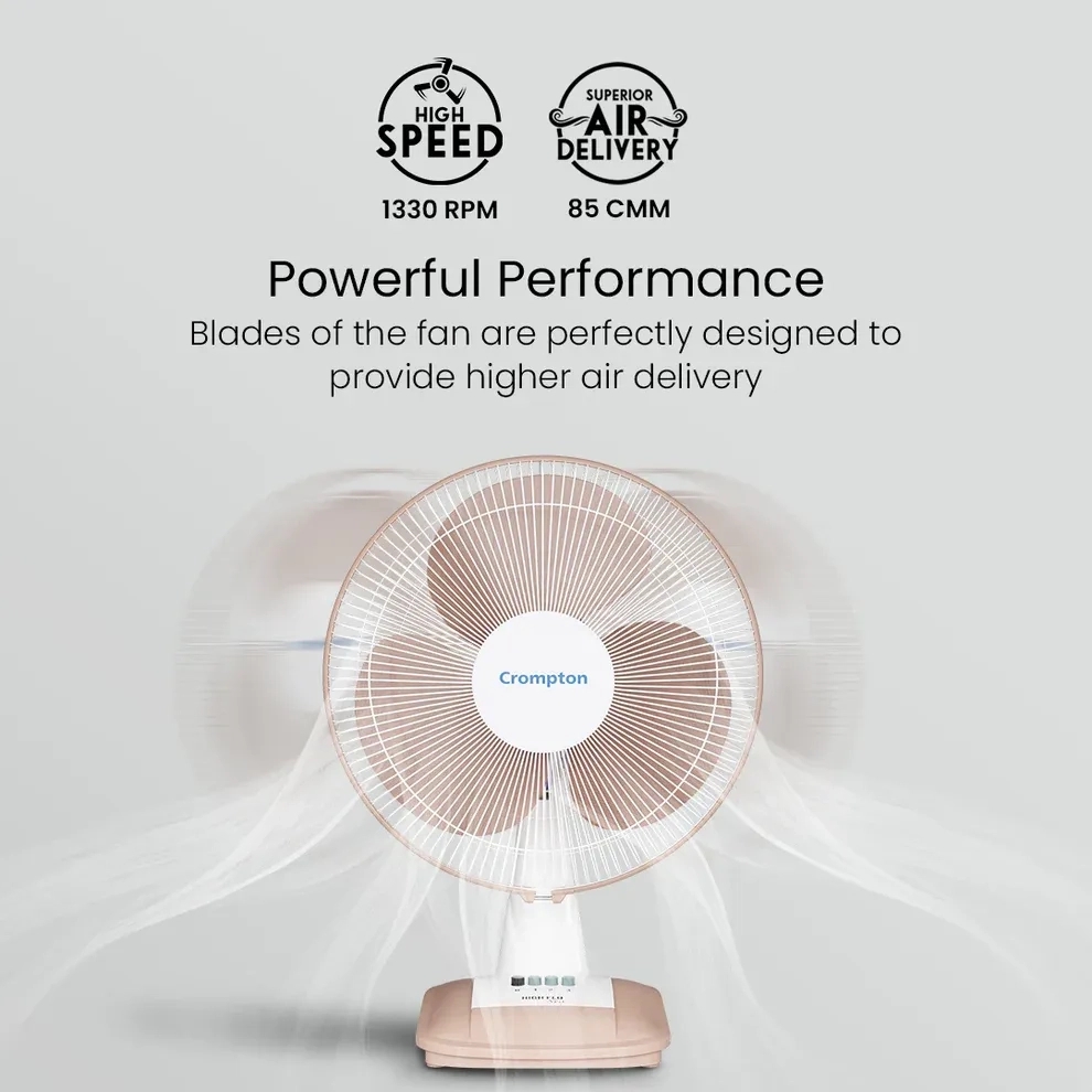 Crompton Hiflo Neo Table Fan - Coffee Brown by Crompton : Colours available: RosyBrown 5 1