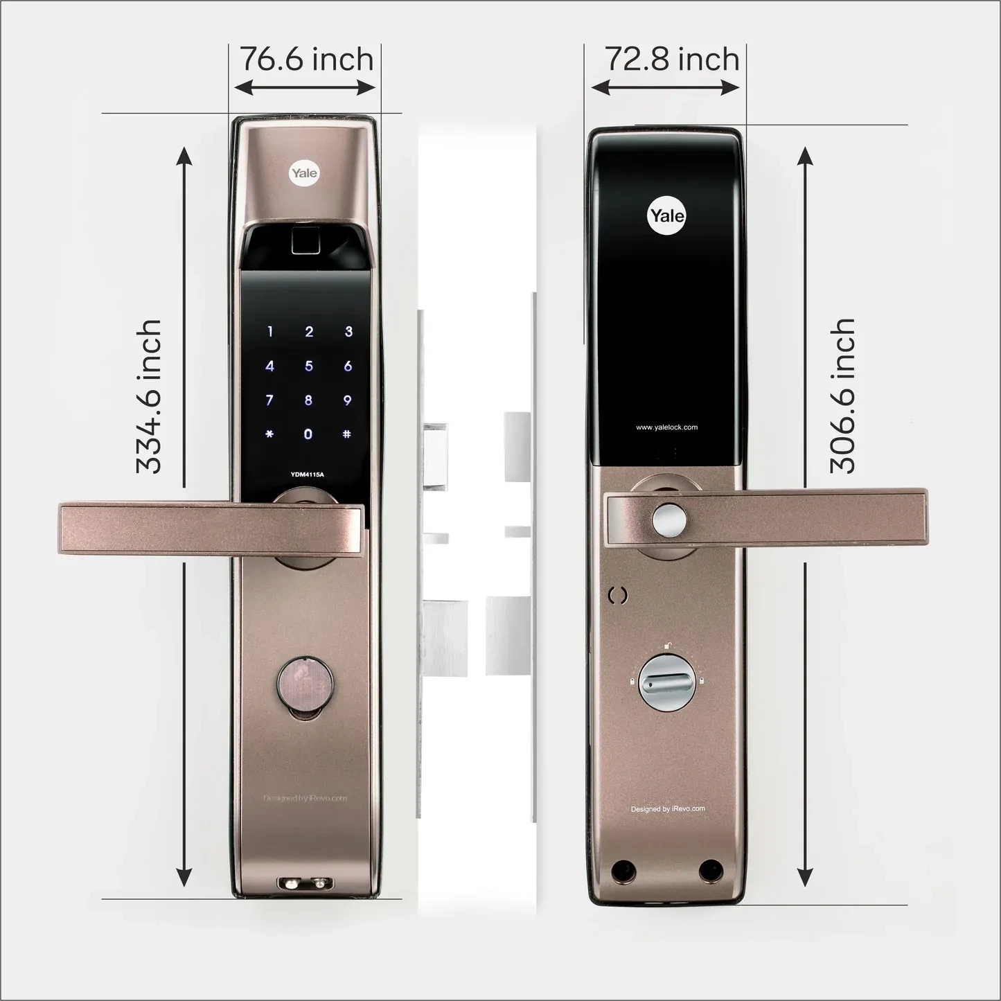 YDM 4115 -A Series Smart Lock with Fingerprint - Bluetooth Module and Wifi Connect Bridge by Yale : Colours available: Brown 6 7