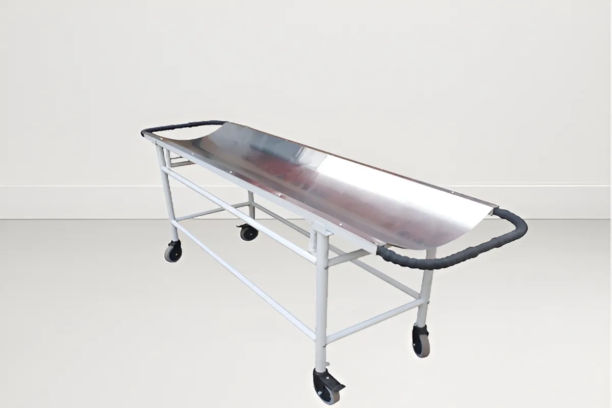SI Surgical Hospital Stretcher Trolley (MS BASE SS TOP) - SIS 2009 by SI Surgical for Hospital : Colours available: Chrome
