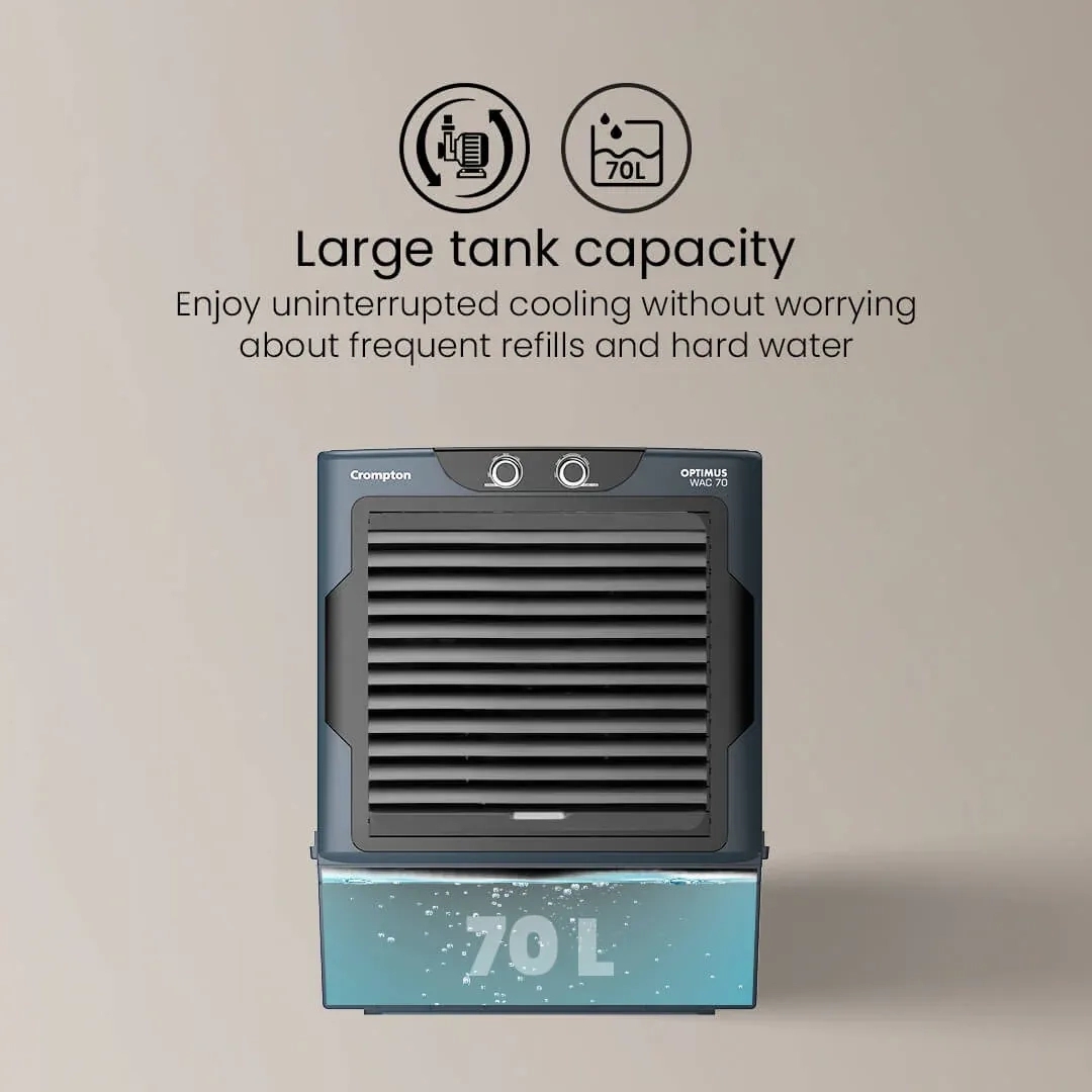 Crompton Optimus Wac 70 Air Cooler - Grey by Crompton : Colours available: Grey 6 3