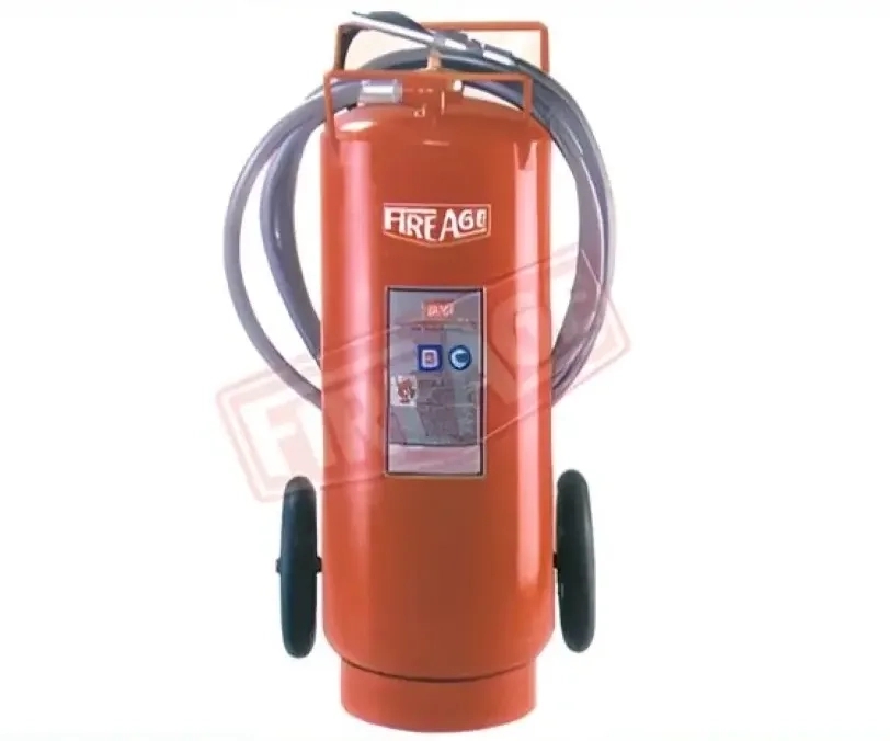 Dry Chemical Powder Fire extinguisher Trolley Mounted by Fireage : Colours available: Red