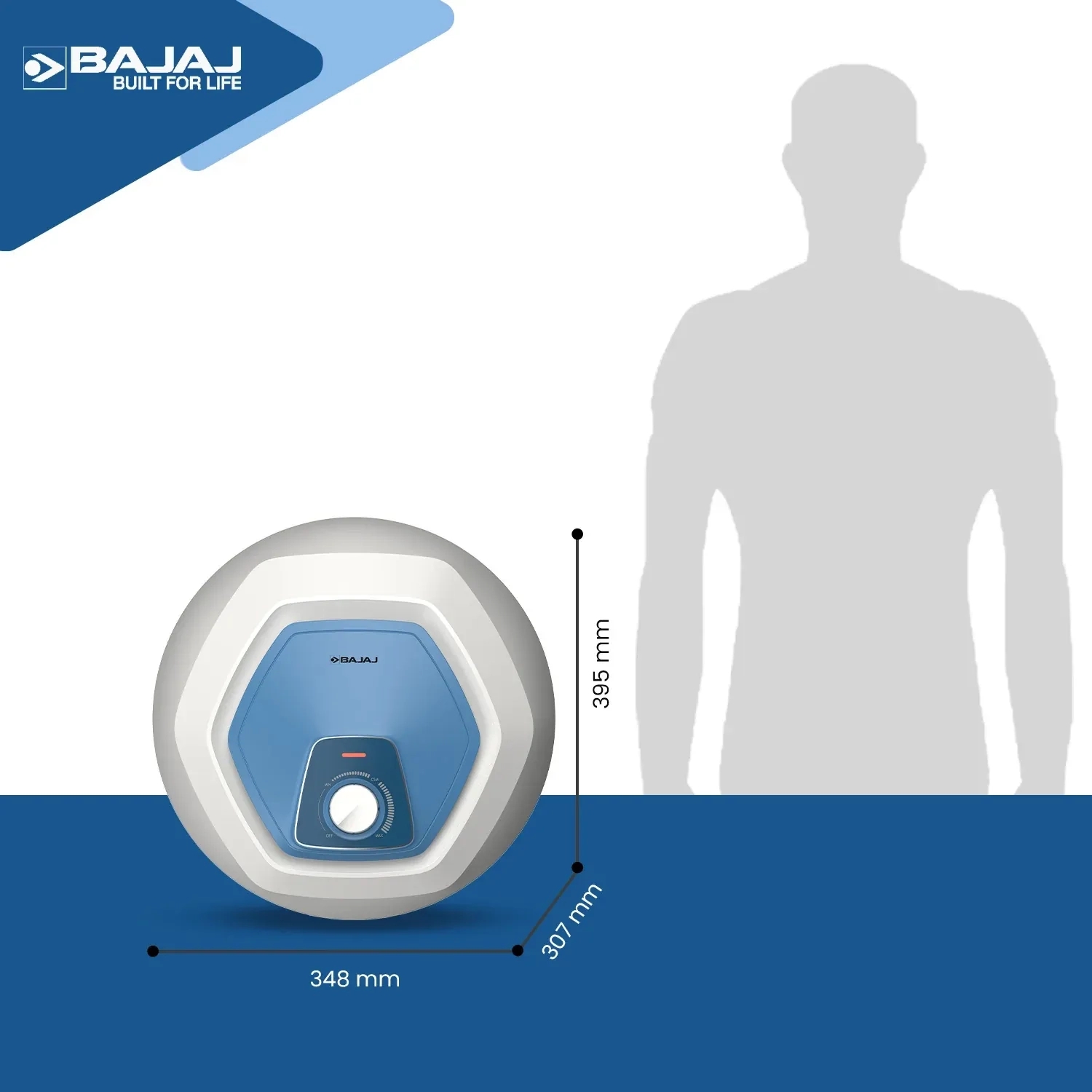 Bajaj Armor Series Contempo - Water Heater 6L by Bajaj : Colours available: White, DeepSkyBlue 9 6