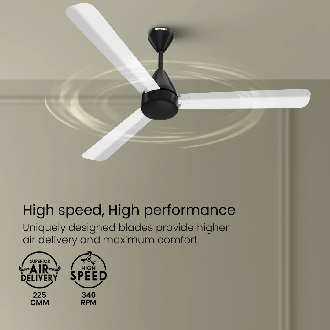 Crompton Energion Cookie BLDC Ceiling Fan - White Black by Crompton : Colours available: Black, White 2 2